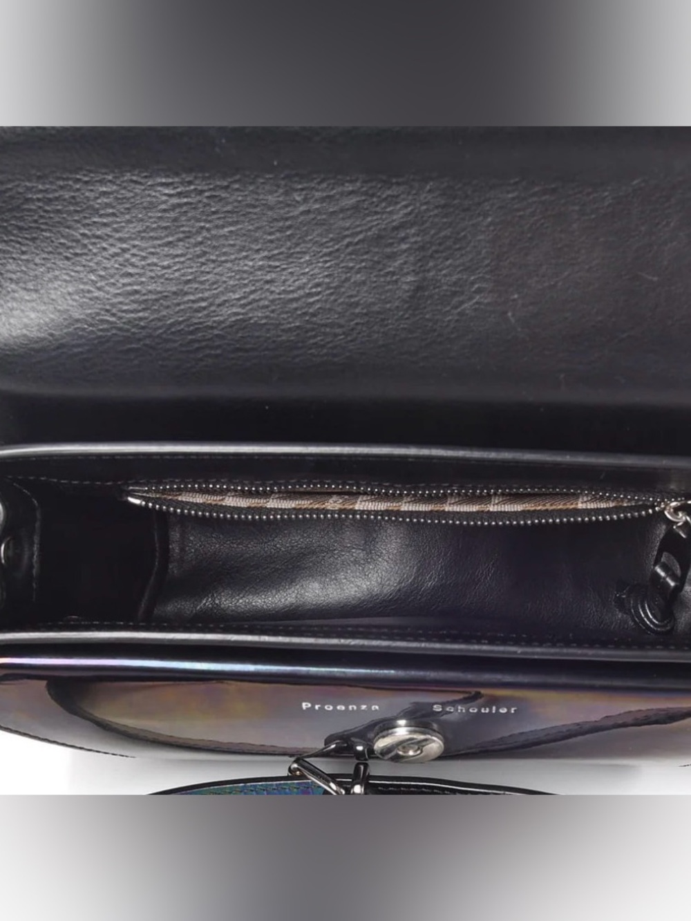 Proenza Schouler PS11 Holographic Black Patent Leather Mini Classic Crossbody - Picture 4 of 6